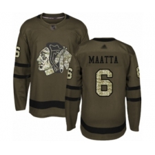 Men's Chicago Blackhawks #6 Olli Maatta Authentic Green Salute to Service Hockey Jersey