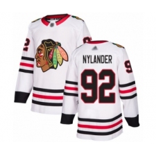 Youth Chicago Blackhawks #92 Alexander Nylander Authentic White Away Hockey Jersey