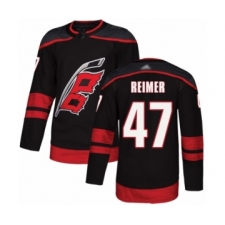 Men's Carolina Hurricanes #47 James Reimer Authentic Black Alternate Hockey Jersey