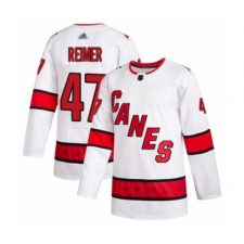Men's Carolina Hurricanes #47 James Reimer Authentic White Away Hockey Jersey