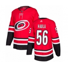 Youth Carolina Hurricanes #56 Erik Haula Authentic Red Home Hockey Jersey
