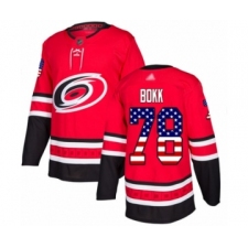 Men's Carolina Hurricanes #78 Dominik Bokk Authentic Red USA Flag Fashion Hockey Jersey