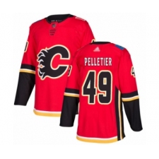 Men's Calgary Flames #49 Jakob Pelletier Authentic Red Home Hockey Jersey