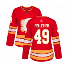 Women's Calgary Flames #49 Jakob Pelletier Authentic Red Alternate Hockey Jersey