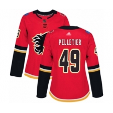 Women's Calgary Flames #49 Jakob Pelletier Authentic Red Home Hockey Jersey