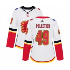 Women's Calgary Flames #49 Jakob Pelletier Authentic White Away Hockey Jersey