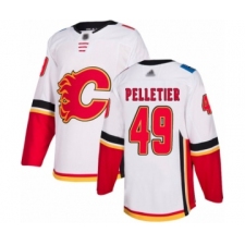 Youth Calgary Flames #49 Jakob Pelletier Authentic White Away Hockey Jersey