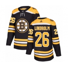 Men's Boston Bruins #26 Par Lindholm Authentic Black Home Hockey Jersey
