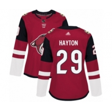 Women's Arizona Coyotes #29 Barrett Hayton Authentic Burgundy Red Home Hockey Jersey