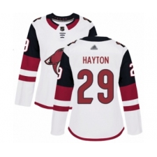 Women's Arizona Coyotes #29 Barrett Hayton Authentic White Away Hockey Jersey