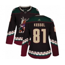 Women's Arizona Coyotes #81 Phil Kessel Authentic Black Alternate Hockey Jersey