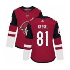 Women's Arizona Coyotes #81 Phil Kessel Authentic Burgundy Red Home Hockey Jersey