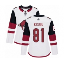 Women's Arizona Coyotes #81 Phil Kessel Authentic White Away Hockey Jersey