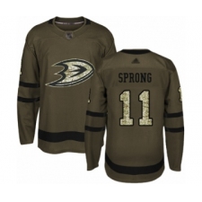 Youth Anaheim Ducks #11 Daniel Sprong Authentic Green Salute to Service Hockey Jersey
