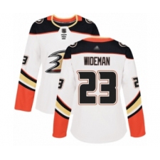 Women's Anaheim Ducks #23 Chris Wideman Authentic White Away Hockey Jersey