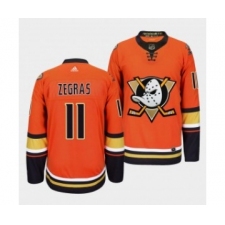 Men's Anaheim Ducks #11 Trevor Zegras Orange Authentic Adidas Jersey