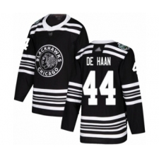 Youth Chicago Blackhawks #44 Calvin De Haan Authentic Black 2019 Winter Classic Hockey Jersey