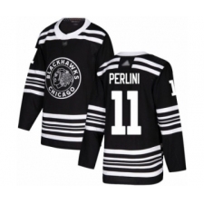 Men's Chicago Blackhawks #11 Brendan Perlini Authentic Black Alternate Hockey Jersey