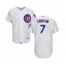 Men's Chicago Cubs #7 Victor Caratini White Home Flex Base Authentic Collection Baseball Player Jersey