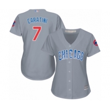 Women's Chicago Cubs #7 Victor Caratini Authentic Grey Road Cool Base Baseball Player Jersey