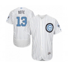 Men's Chicago Cubs #13 David Bote Authentic White 2016 Father's Day Fashion Flex Base Baseball Player Jersey