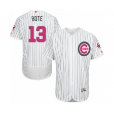 Men's Chicago Cubs #13 David Bote Authentic White 2016 Mother's Day Fashion Flex Base Baseball Player Jersey