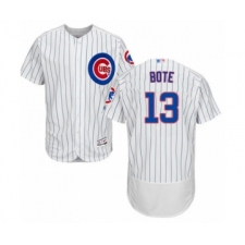 Men's Chicago Cubs #13 David Bote White Home Flex Base Authentic Collection Baseball Player Jersey