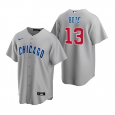 Men's Nike Chicago Cubs #13 David Bote Gray Road Stitched Baseball Jersey