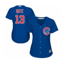 Women's Chicago Cubs #13 David Bote Authentic Royal Blue Alternate Cool Base Baseball Player Jersey