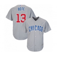 Youth Chicago Cubs #13 David Bote Authentic Grey Road Cool Base Baseball Player Jersey