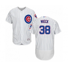 Men's Chicago Cubs #38 Brad Wieck White Home Flex Base Authentic Collection Baseball Player Jersey