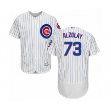 Men's Chicago Cubs #73 Adbert Alzolay White Home Flex Base Authentic Collection Baseball Player Jersey