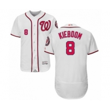 Men's Washington Nationals #8 Carter Kieboom White Home Flex Base Authentic Collection Baseball Player Jersey