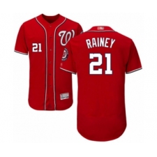 Men's Washington Nationals #21 Tanner Rainey Red Alternate Flex Base Authentic Collection Baseball Player Jersey
