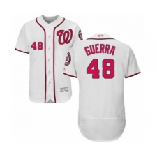 Men's Washington Nationals #48 Javy Guerra White Home Flex Base Authentic Collection Baseball Player Jersey