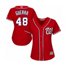 Women's Washington Nationals #48 Javy Guerra Authentic Red Alternate 1 Cool Base Baseball Player Jersey