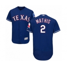 Men's Texas Rangers #2 Jeff Mathis Royal Blue Alternate Flex Base Authentic Collection Baseball Player Jersey