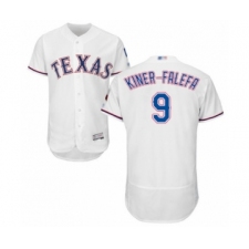 Men's Texas Rangers #9 Isiah Kiner-Falefa White Home Flex Base Authentic Collection Baseball Player Jersey