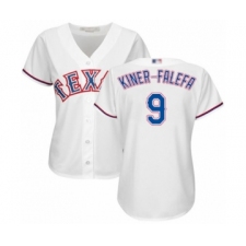 Women's Texas Rangers #9 Isiah Kiner-Falefa Authentic White Home Cool Base Baseball Player Jersey
