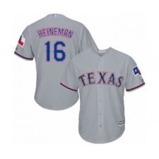 Youth Texas Rangers #16 Scott Heineman Authentic Grey Road Cool Base Baseball Player Jersey