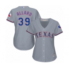 Women's Texas Rangers #39 Kolby Allard Authentic Grey Road Cool Base Baseball Player Jersey