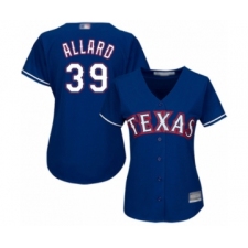 Women's Texas Rangers #39 Kolby Allard Authentic Royal Blue Alternate 2 Cool Base Baseball Player Jersey