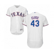 Men's Texas Rangers #43 Emmanuel Clase White Home Flex Base Authentic Collection Baseball Player Jersey