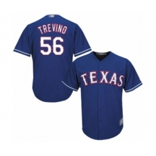 Youth Texas Rangers #56 Jose Trevino Authentic Royal Blue Alternate 2 Cool Base Baseball Player Jersey