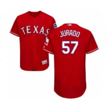 Men's Texas Rangers #57 Ariel Jurado Red Alternate Flex Base Authentic Collection Baseball Player Jersey