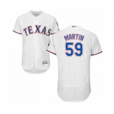 Men's Texas Rangers #59 Brett Martin White Home Flex Base Authentic Collection Baseball Player Jersey
