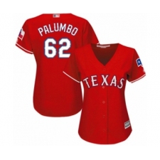 Women's Texas Rangers #62 Joe Palumbo Authentic Red Alternate Cool Base Baseball Player Jersey