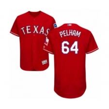 Men's Texas Rangers #64 C.D. Pelham Red Alternate Flex Base Authentic Collection Baseball Player Jersey