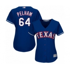 Women's Texas Rangers #64 C.D. Pelham Authentic Royal Blue Alternate 2 Cool Base Baseball Player Jersey