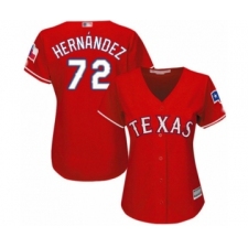 Women's Texas Rangers #72 Jonathan Hernandez Authentic Red Alternate Cool Base Baseball Player Jersey
